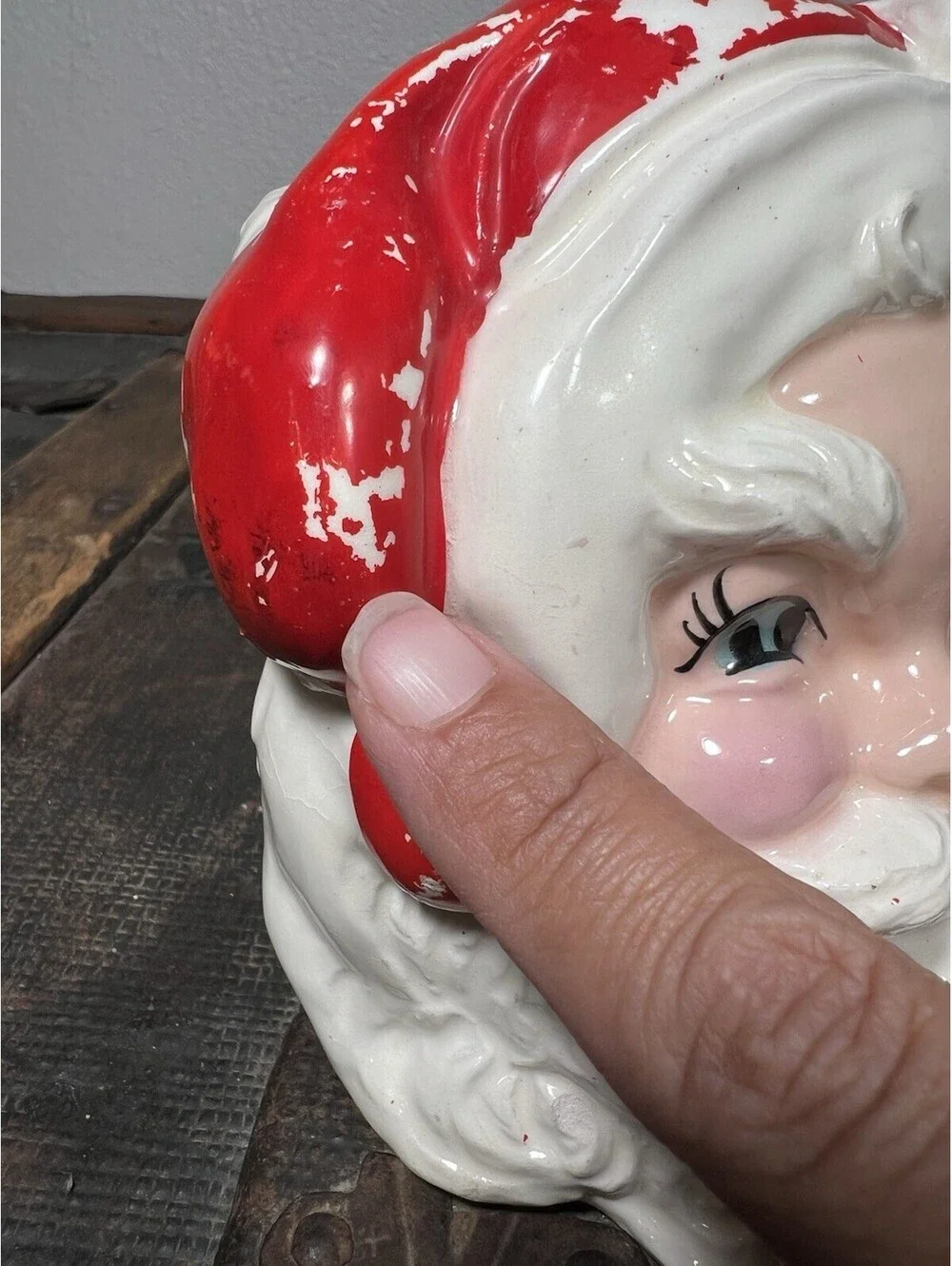 Rare Vintage Winking Santa Planter 1957 Conrad Ceramics